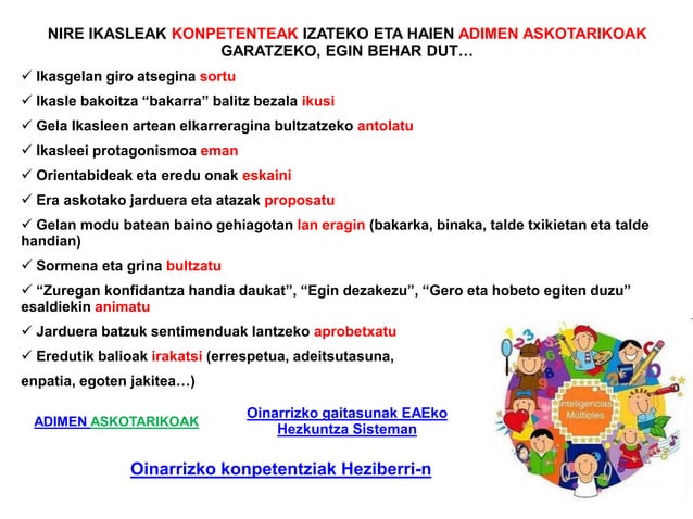 Metodologia eta ebaluazioa konpetentziei begira | PPTX
