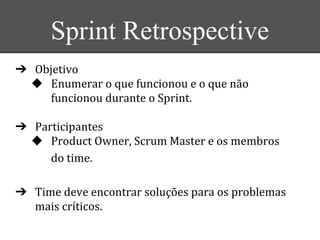 Sprint Retrospective
➔
◆
➔
◆
➔
 