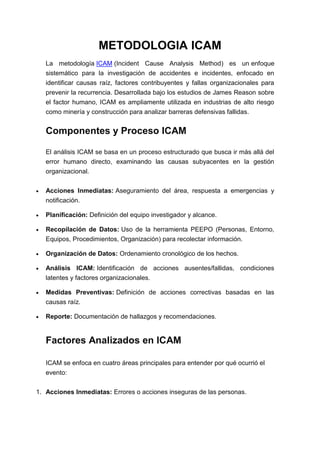Icam Method METODOLOGIA ICAM INVESTIGACION DE ACCIDENTES | PDF