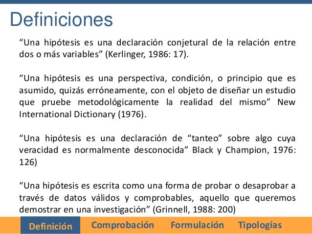 Metodología de la Investigación. Construyendo la hipótesis