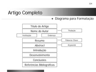 324
Artigo CompletoArtigo Completo
! Diagrama para Formatação
Título do Artigo
Nome do Autor Titulação
Instituição Endereço
Resumo
Abstract
Palavras Chave
Keywords
Introdução
Desenvolvimento
Conclusões
Referências Bibliográficas
 