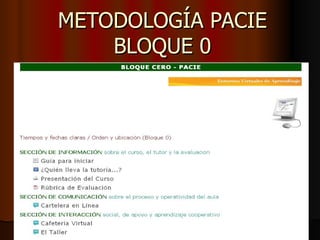 METODOLOGÍA PACIE BLOQUE 0 