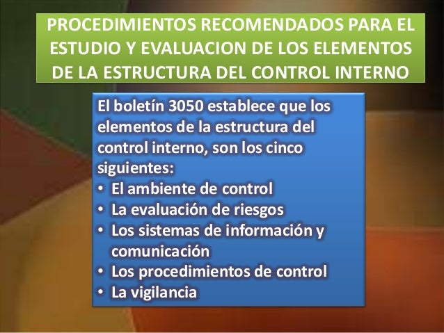 Metodologia para el estudio y evaluación del control
