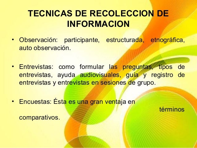 Metodologia para la recolección de la información