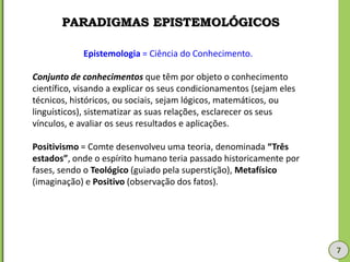 NOVOS PARADIGMAS EPISTEMOLÓGICOS