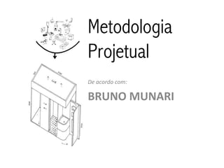 Metodologia
Projetual
De acordo com:

BRUNO MUNARI
 