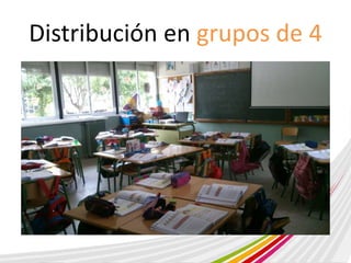 Distribución en grupos de 4 
 