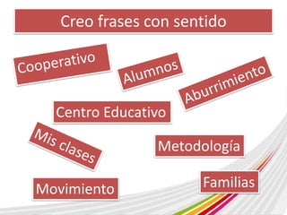 Creo frases con sentido 
Centro Educativo 
Metodología 
Movimiento Familias 
 