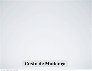 Custo de Mudança
quinta-feira, 28 de outubro de 2010
 