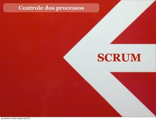 SCRUM
Controle dos processos
quinta-feira, 28 de outubro de 2010
 