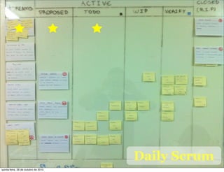 Daily Scrum
quinta-feira, 28 de outubro de 2010
 