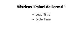 Métricas "Painel de Ferrari"
→ Lead Time
→ Cycle Time
 