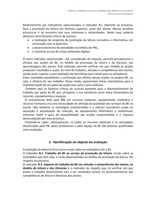 	5. O MODELO DE AUTO-AVALIAÇÃO DA BE: METODOLOGIAS DE OPERACIONALIZAÇÃO (PARTE I)