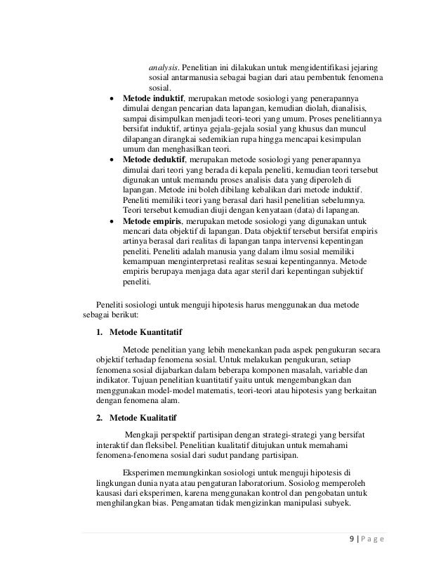 Metodologi Dalam Sosiologi