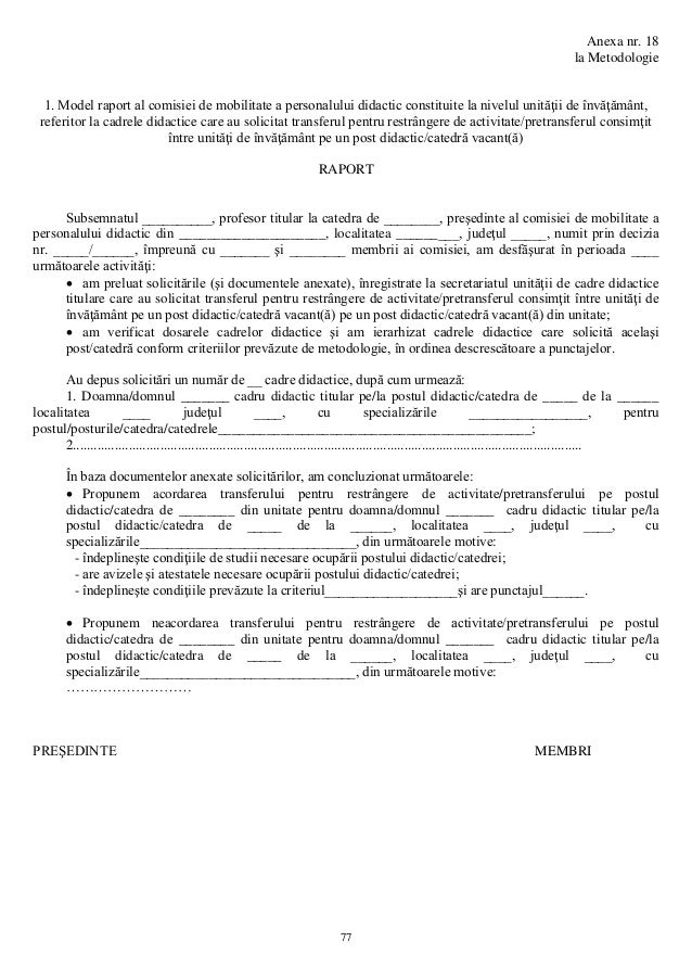 Metodologie Mobilitate Personal Didactic 2013 2014 Aprobata Prin Omec