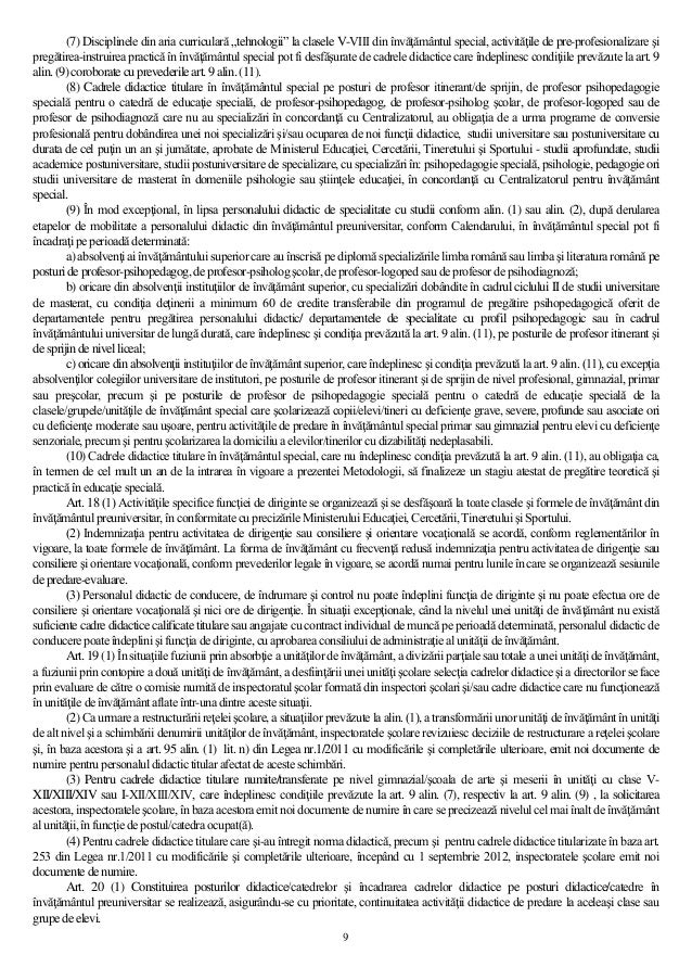 Metodologie Mobilitate Personal Didactic 2013 2014 Aprobata Prin Omec