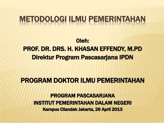 Metodologi Ilmu Pemerintahan Direktur