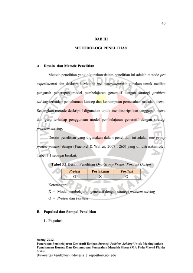 BAB III - METODOLOGI PENELITIAN | PDF