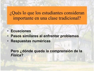 ¿Qué es un modelo en ciencias?
• El modelo tiene múltiples representaciones, las que
  tomadas en conjunto definen la estructura del sistema.

             REPRESENTACIONES SIMBOLICAS

                          VERBAL


                       ALGEBRAICA
  SISTEMA                                        MODELO
   FISICO                                        MENTAL
                     DIAGRAMATICA

                          GRAFICA
 