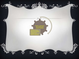 Diseño y aplicación
            de modelo para
            validar hipótesis
• Se basa en varios
  pasos para así poder
  hacer más importante
  la hipótesis del
  problema o de lo que
  estemos realizando
 