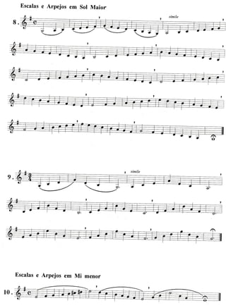 Escalase Arpejos em Sol Maior
Escalase Arpejos em Mi menor
 