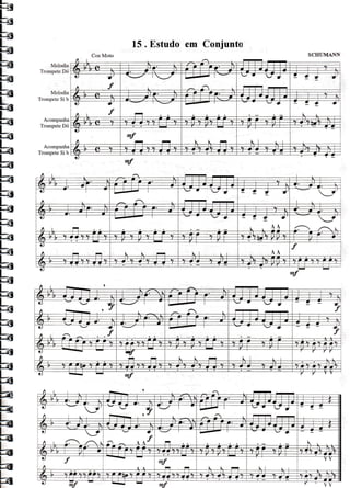1,5. Estudo em Conjunto
H
H
Fh
FF{
SCEI'ITANN
-f
-f
Mdodia
TmryeteDó
Melodia
Trompete Si b
Acompanha
Trompete Dó
Aconrpaúa
Trompete Si b
^
f
 