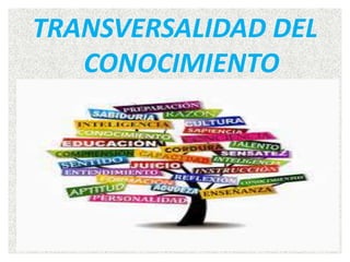 TRANSVERSALIDAD DEL
CONOCIMIENTO
 