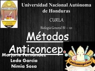 Universidad Nacional Autónoma
de Honduras
CURLA
Biología General BI – 121
Grupo # 8
Marjorie Fernández
Leda García
Nimia Sosa
 
