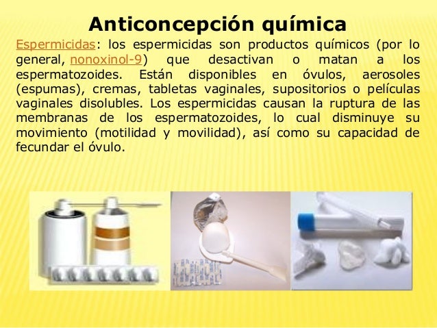 Métodos anticonceptivos.