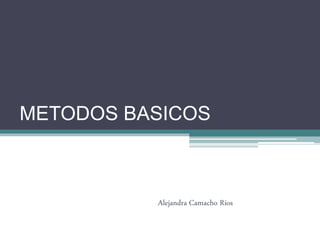 METODOS BASICOS
Alejandra Camacho Ríos
 