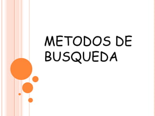 METODOS DE
BUSQUEDA
 