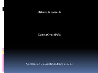 Métodos de búsqueda




          Daniela Ovalle Peña




Corporación Universitaria Minuto de Dios
 