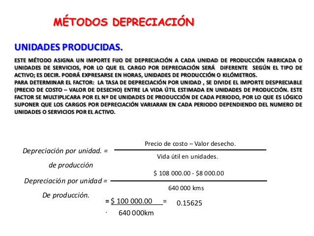 MÉTODOS DE DEPRECIACIÓN