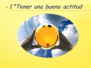 1°Tener una buena actitud2°Metas fijas para cumplir con los objetivos3°Organizar el material de trabajo4°Distribuir el tiempo de forma flexible5°Tener un espacio de estudio ordenado6°Evitar estudiar cuando estas cansadoEstudiar a nuestro propio nivel de comprensión Evitar la memorización Realizar lecturas de comprensión seguidas por resúmenes o mapas conceptuales para facilitar el aprendizaje