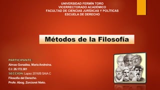 UNIVERSIDAD FERMÍN TORO
VICERRECTORADO ACADÉMICO
FACULTAD DE CIENCIAS JURÍDICAS Y POLÍTICAS
ESCUELA DE DERECHO
 