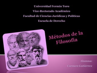 Universidad Fermín Toro
Vice-Rectorado Académico
Facultad de Ciencias Jurídicas y Políticas
Escuela de Derecho
Alumna:
Carmen Gutiérrez
 