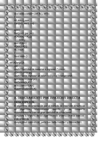 Metodos de odenamiento de vctores