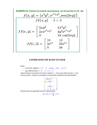 CONDICIONES DE KUHN-TUCKER
 