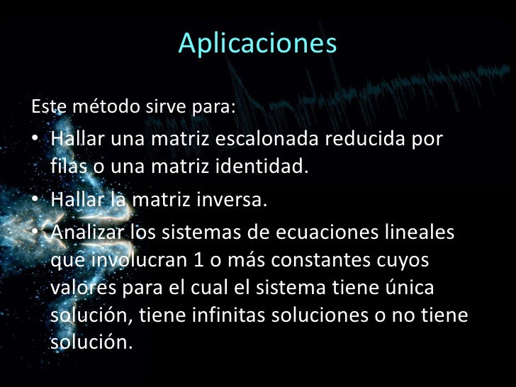 Metodos de resolucion gauss jordan