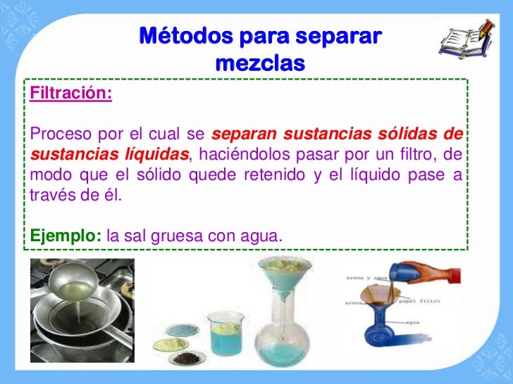 Metodos de separacion de mezclas