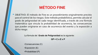 Fine Risk Method Metodos evaluacion riegos | PPTX