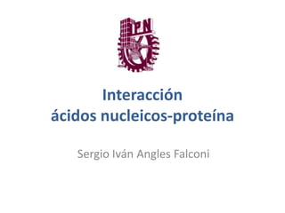 Interacción
ácidos nucleicos-proteína

   Sergio Iván Angles Falconi
 