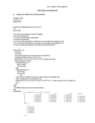 Metodos Numericos(Segundo Taller De Aplicadas)
