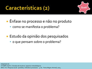 Lista de verificação para o planejamento e a condução das entrevistas (1)QualiBELL, J. Projeto de pesquisa : guia para pesquisadores iniciantes em educação, saúde e ciências sociais. Porto Alegre: Artmed, 2008.