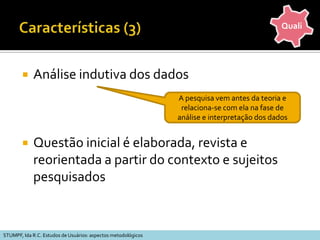 Lista de verificação para o planejamento e a condução das entrevistas (2)QualiBELL, J. Projeto de pesquisa : guia para pesquisadores iniciantes em educação, saúde e ciências sociais. Porto Alegre: Artmed, 2008.