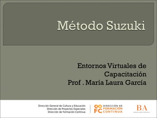 Entornos Virtuales de
Capacitación
Prof . María Laura García
 