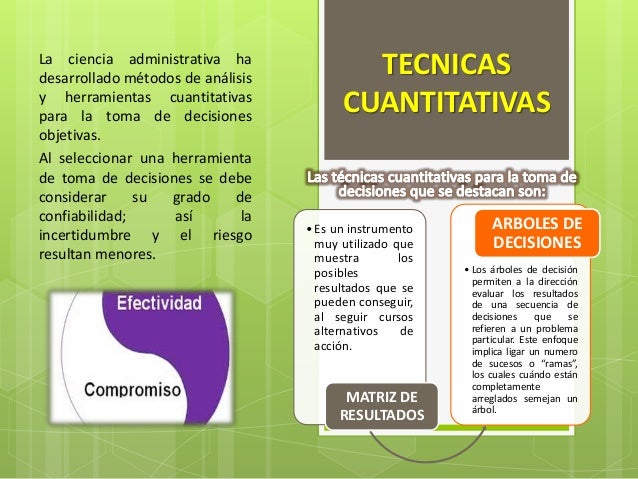 Metodos y Tecnicas Cuantitativas en la Toma de Decisiones