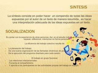     Las ideas principales y secundarias