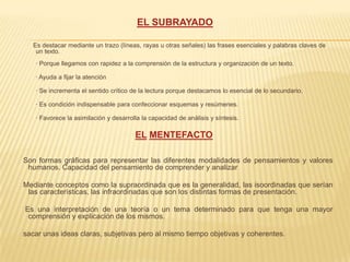 SINTESISLa síntesis consiste en poder hacer  un compendio de todas las ideas expuestas por el autor de un texto de manera resumida., es hacer una interpretación adecuada de las ideas expuestas en un texto.SOCIALIZACIONEs contar con la experiencia de otras personas. Así, en el estudio individual se puede repasar, reflexionar, interiorizar en forma personal. La eficiencia del trabajo colectivo resulta de:La planeación del trabajo