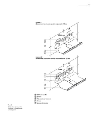 141
Рис.18
Установка цокольного
профілю. Опорядження
штукатуркою.
 